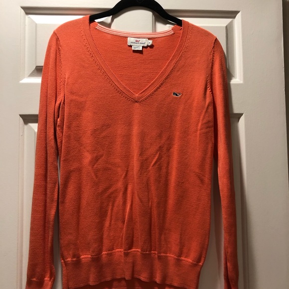 Vineyard Vines classic V-neck sweater coral - Picture 1 of 2